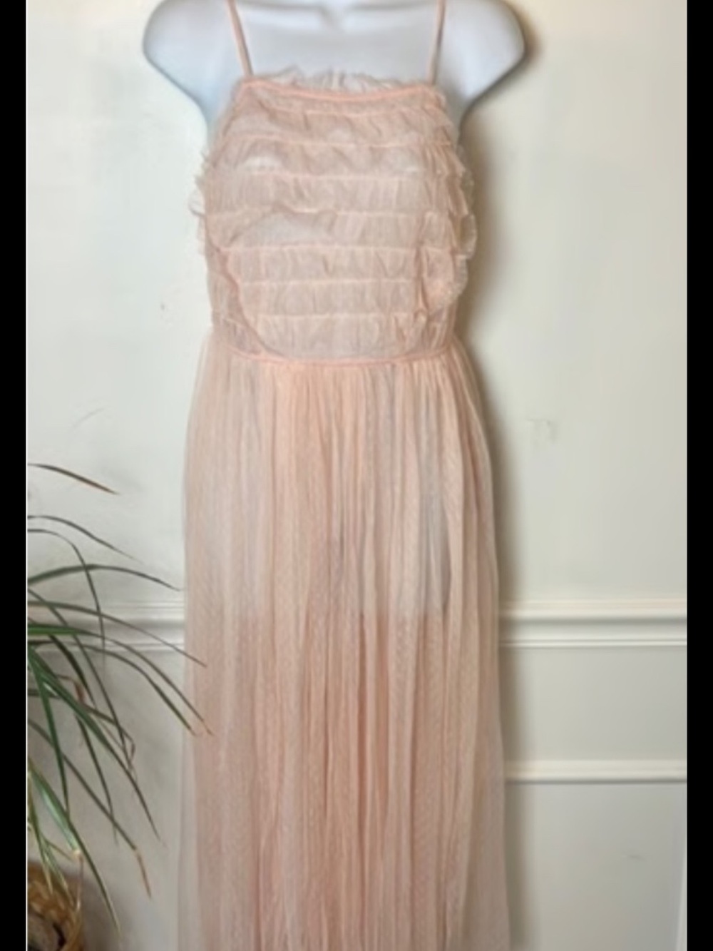 Romeo & Juliet Couture Tulle Ruffle Midi Dress New With Tags Size Small Blush